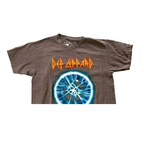 Def Leppard Vintage Style Adrenalize Short Sleeve Unisex TShirt CrewNeck L Brown - Picture 3 of 15